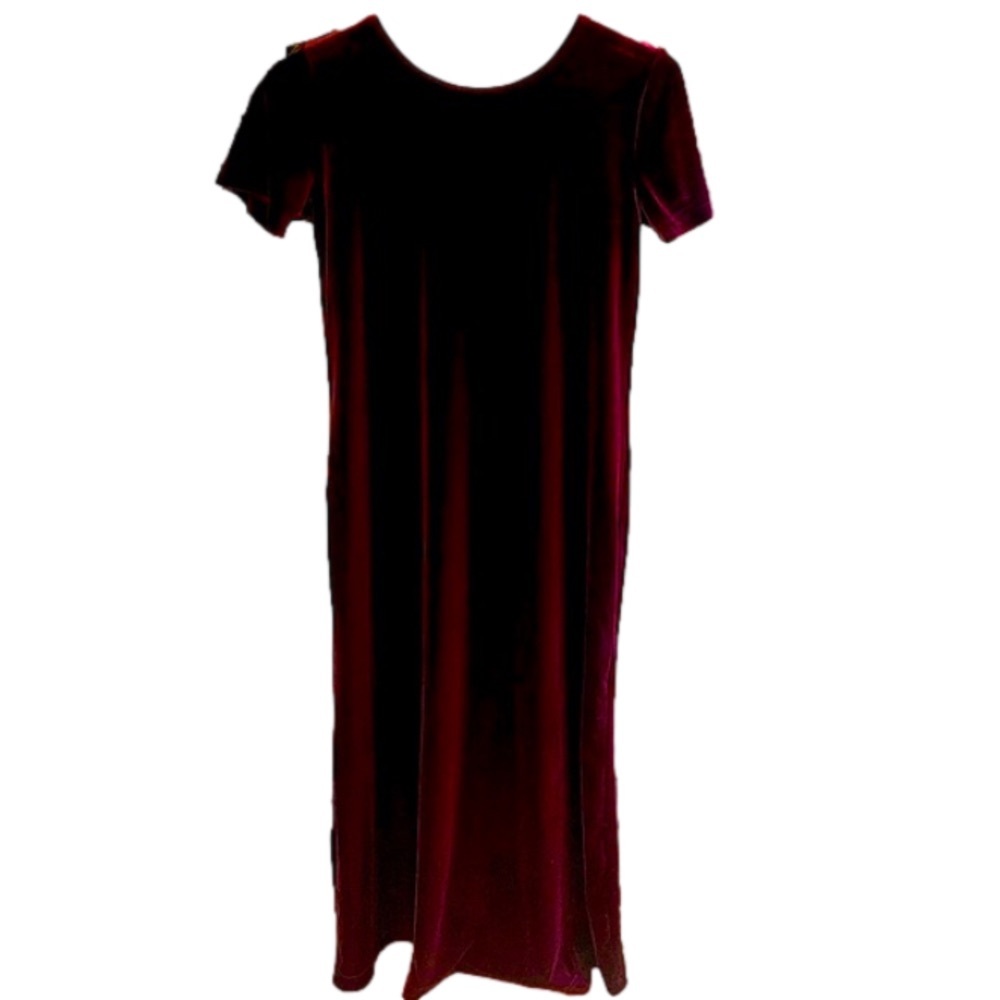 Velvet Long Plumb Short Sleeve Dress